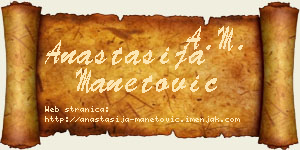 Anastasija Manetović vizit kartica